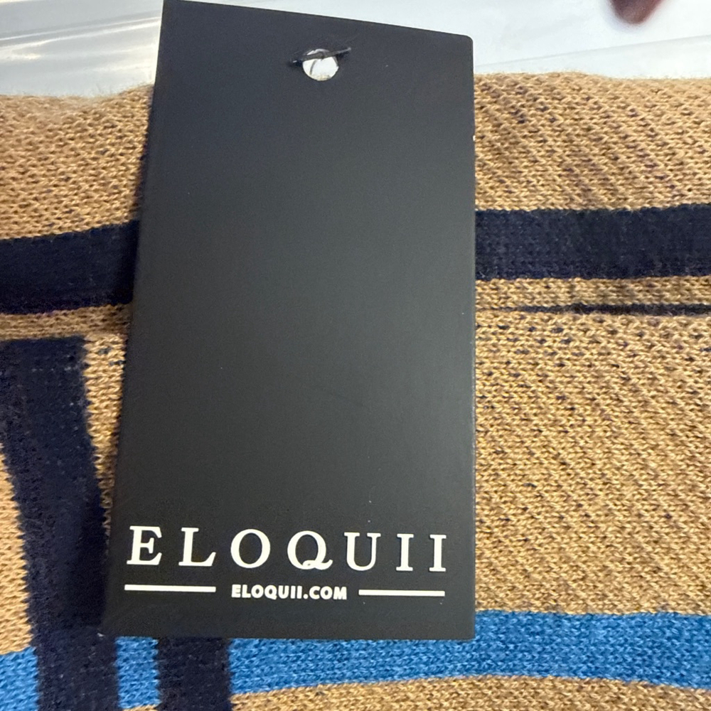 Women's ELOQUII Plus Tan Blue Plaid Knit Pants 26/28 - Picture 6 of 6